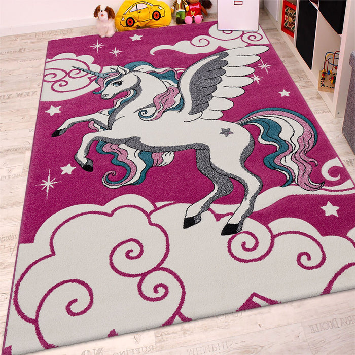 Kids Pink Unicorn Rug #692