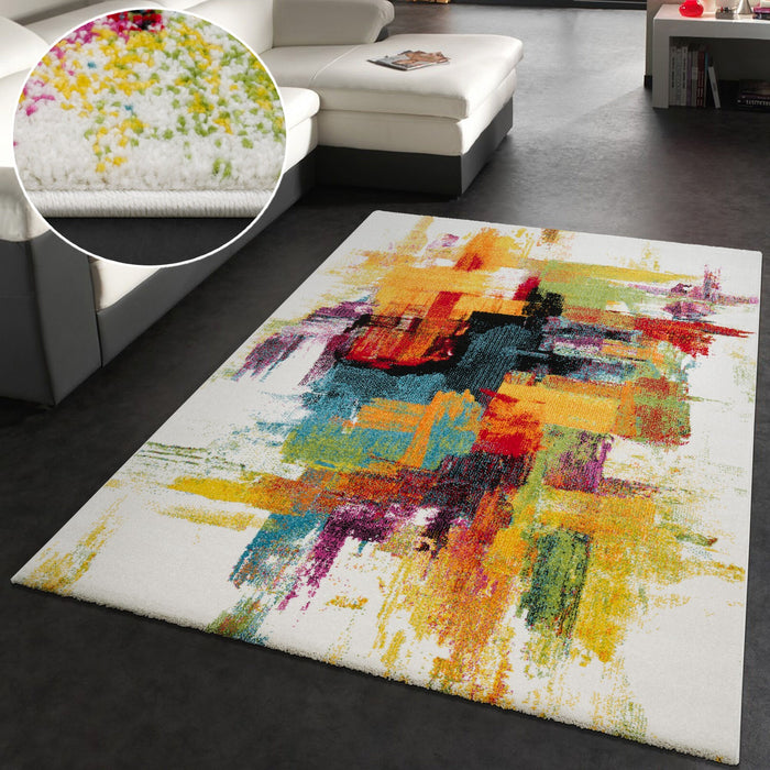 Modern Abstract Rug Cream Multicolour #57451