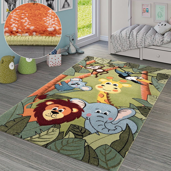 Kids Jungle Animals Multicolour Rug #1530