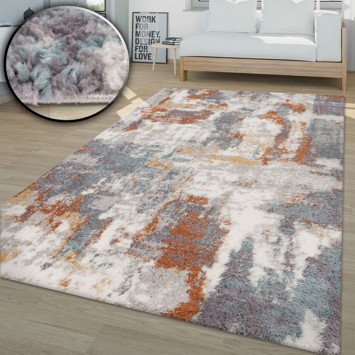 Shaggy Abstract Multicoloured Grey Rug #47026
