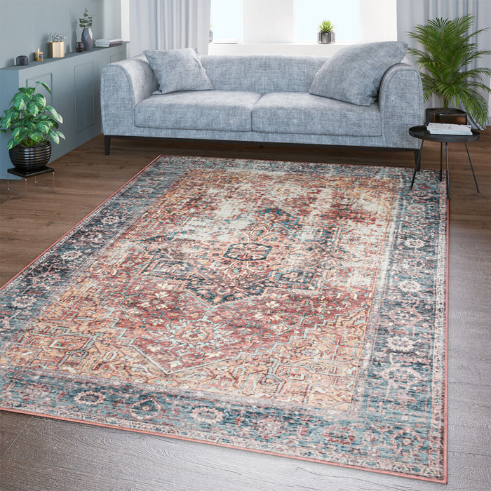 Traditional Distressed Rugs Flatwave Brown, Beige #22152