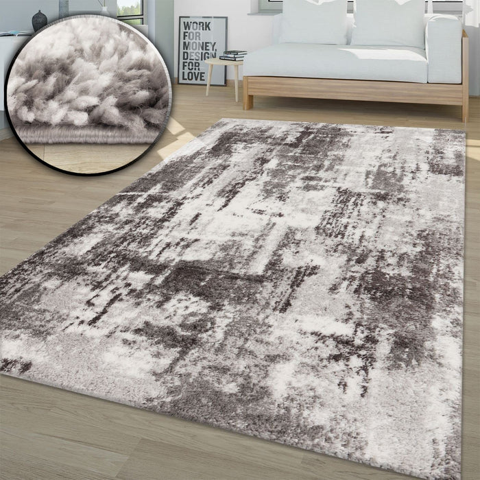 Shaggy Abstract Grey Rug #47025