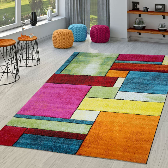 Modern Colourful Checked Pattern Rug #44563