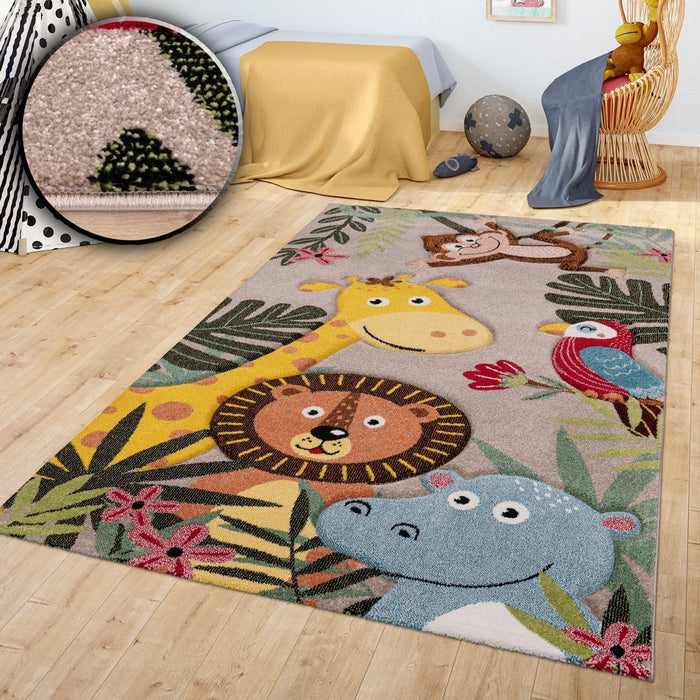 Kids Jungle Animals Multicolour Rug #1129