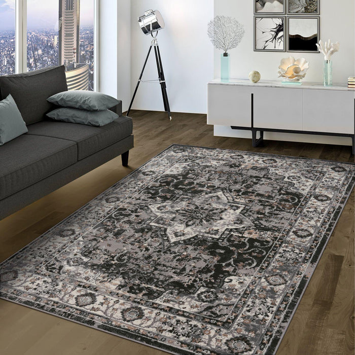 Classic Traditional Rug Grey / Black #540005