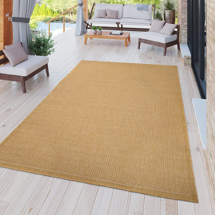 Indoor / Outdoor Rug Washable Braided in Mustard Yellow #65805