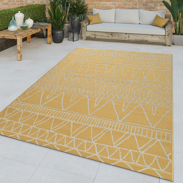 Indoor / Outdoor Rug Zigzag In Yellow #45795