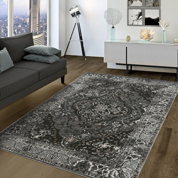 Classic Traditional Rug Grey / Black #540001