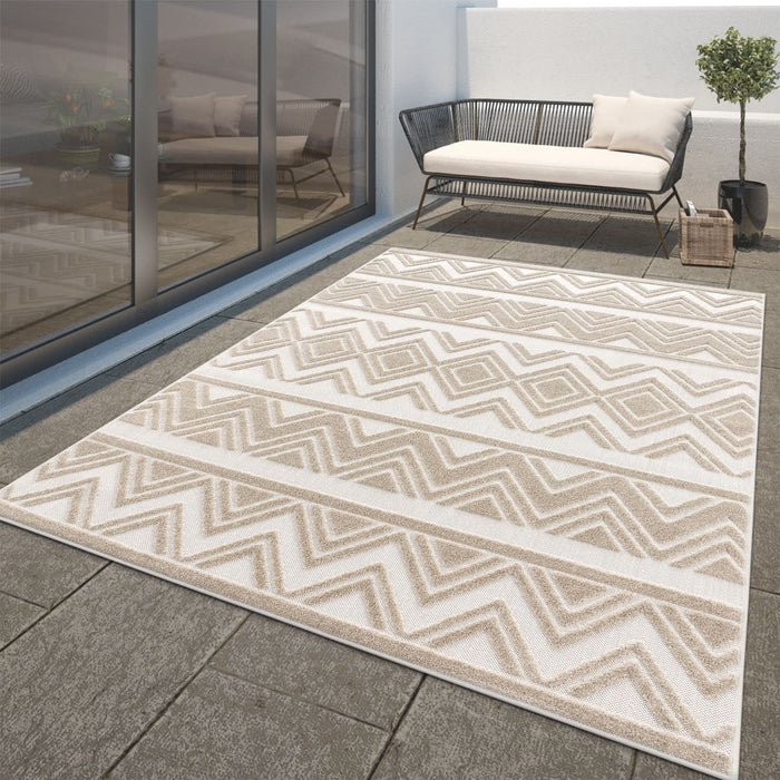 Modern Ethnic Tribal Scandinavian Rug Beige #98134