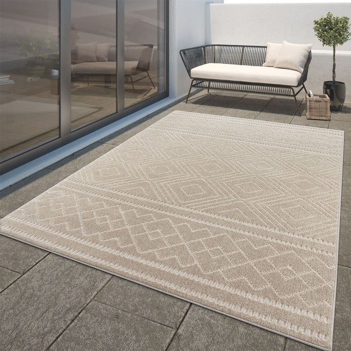 Modern Ethnic Tribal Scandinavian Rug Beige #98135
