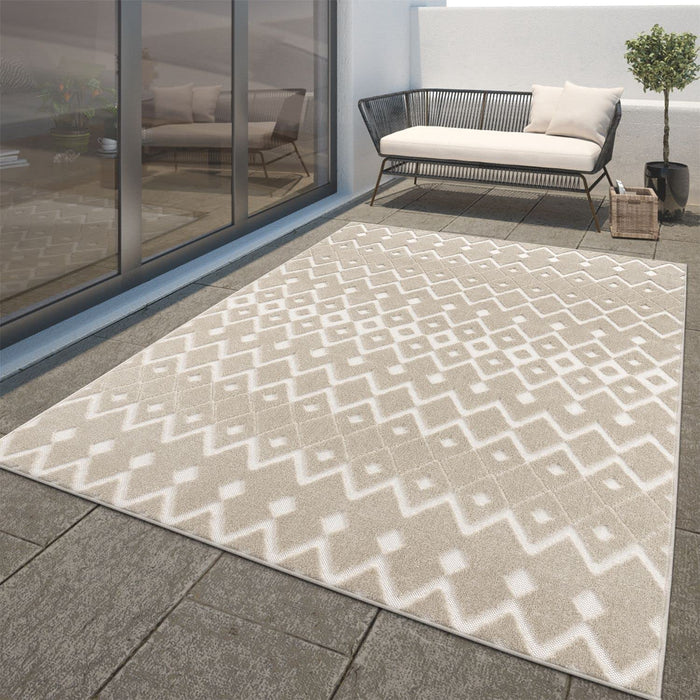 Modern Ethnic Tribal Scandinavian Rug Beige #98133