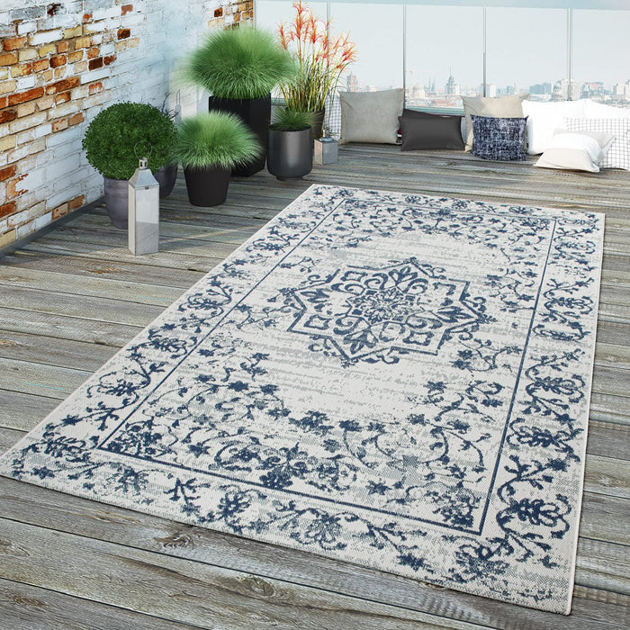 Indoor / Outdoor Oriental Braided Rug Blue #10593