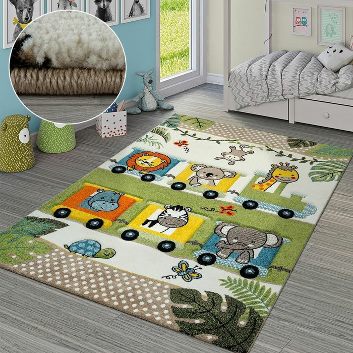 Kids Jungle Animals Multicolour Rug #1166