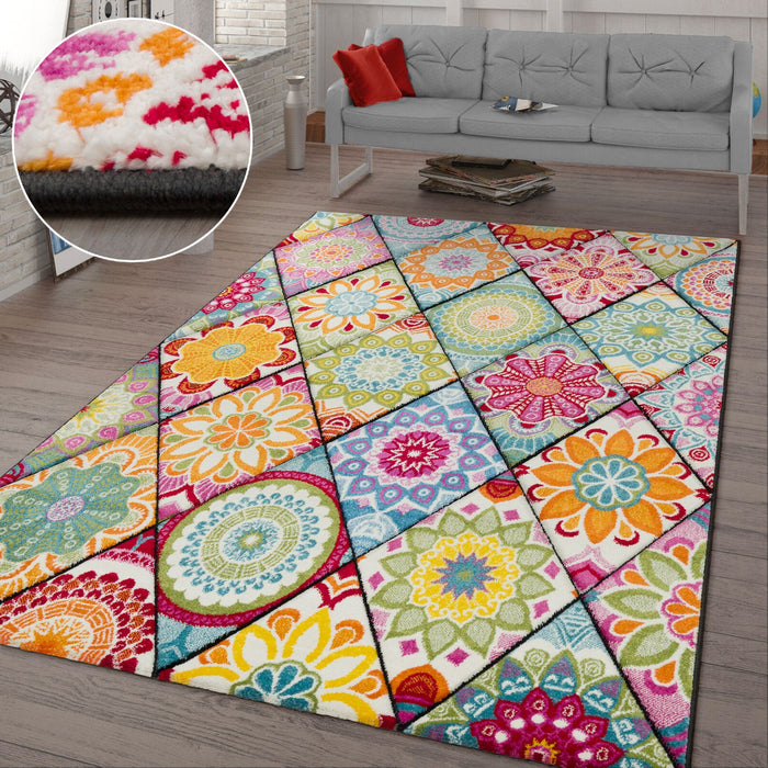 Modern Mandala Colourful Rug #9192