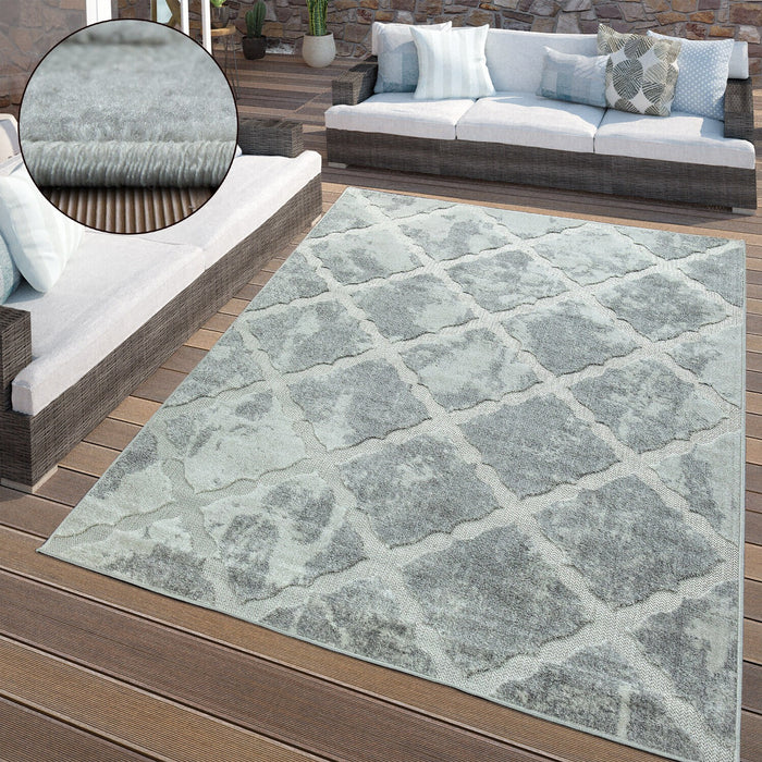 Indoor / Outdoor Modern 3D Rug in Grey #66796