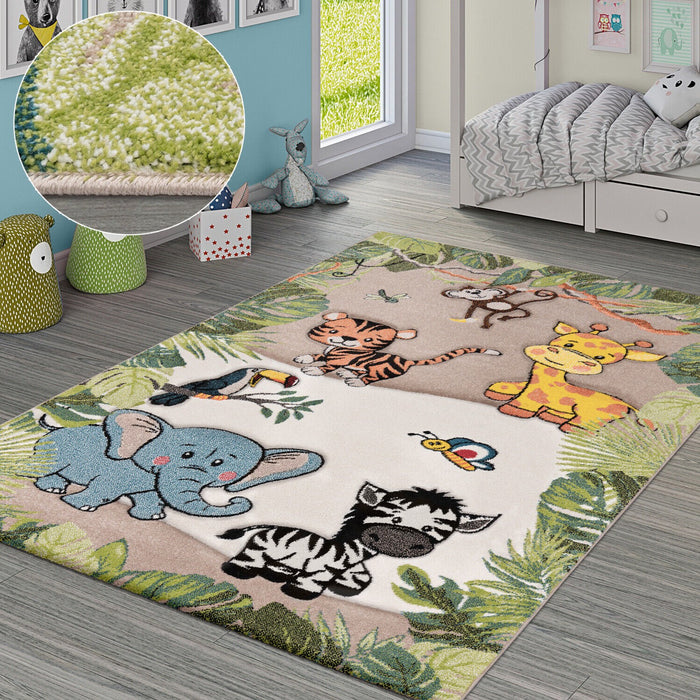 Kids Jungle Animals Multicolour Rug #1134