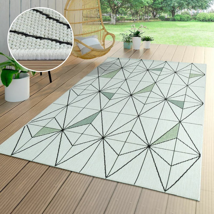 Green Indoor / Outdoor Geo Rug #44711