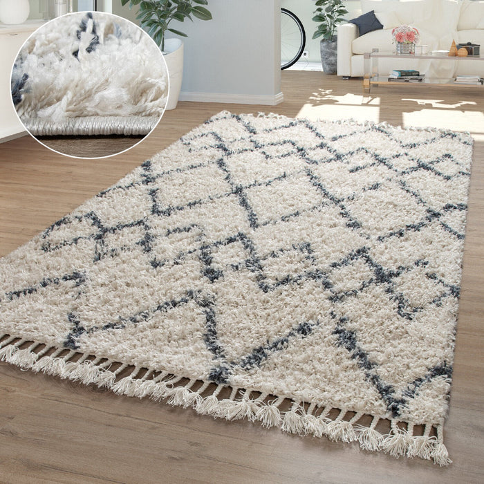 Scandi Shaggy Rug In Cream #10545