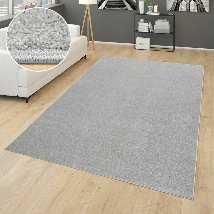 Grey Silver Plain Soft Rug #12501