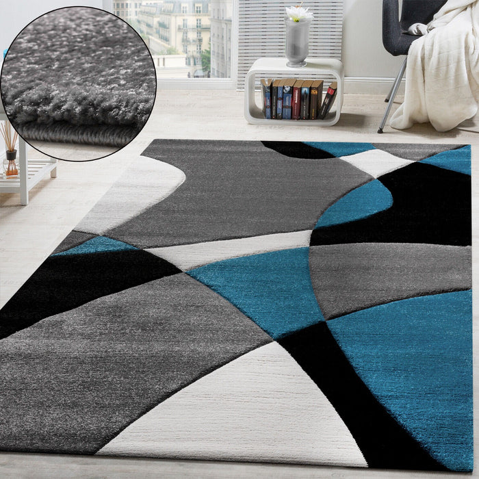 Modern Abstract Circles Rug In Blue #45610