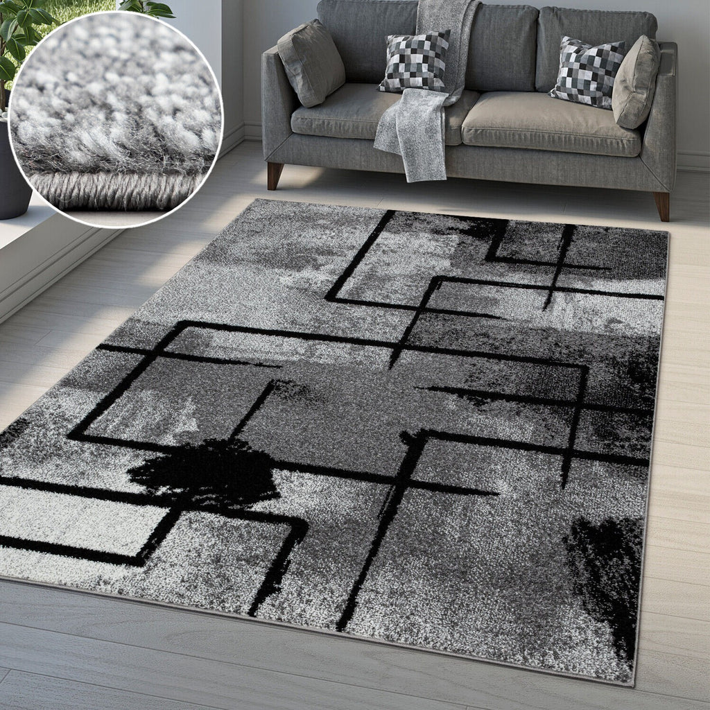 L.grey Contemporary deals Modern Striped 2x2Ft. Rug Wool & Silk Rug Size- 60x60Cms/ S-98