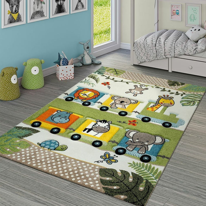 Kids Jungle Animals Multicolour Rug #1166