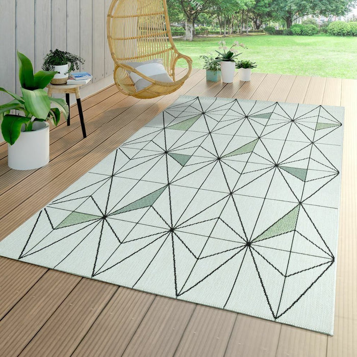 Green Indoor / Outdoor Geo Rug #44711