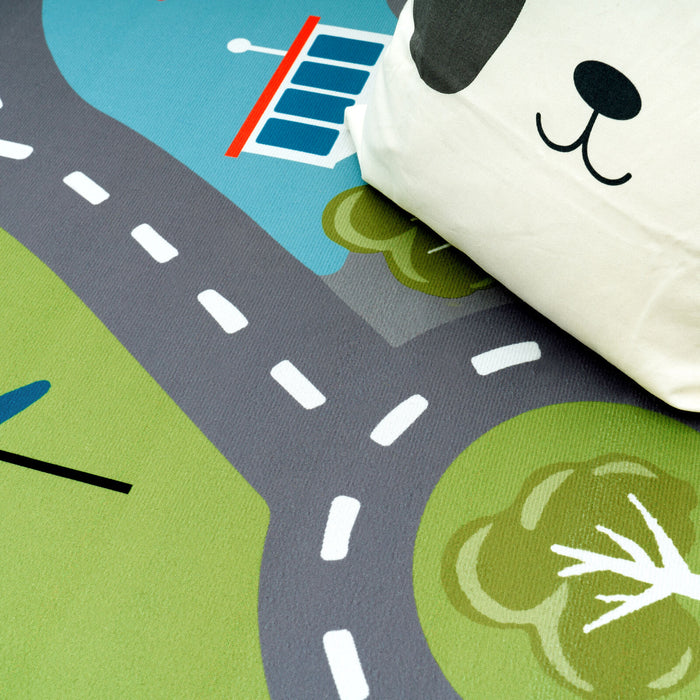 Kids Roads & Streets Green Rug #2214