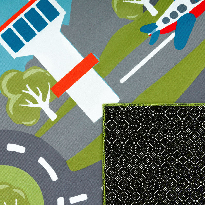 Kids Roads & Streets Green Rug #2214