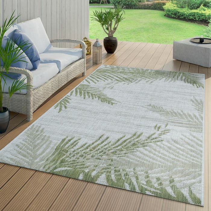 Green Indoor / Outdoor Flatwave Palm Tree Rug  #4215