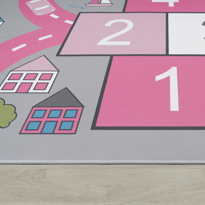 Kids Hopscotch Pink Rug #2223