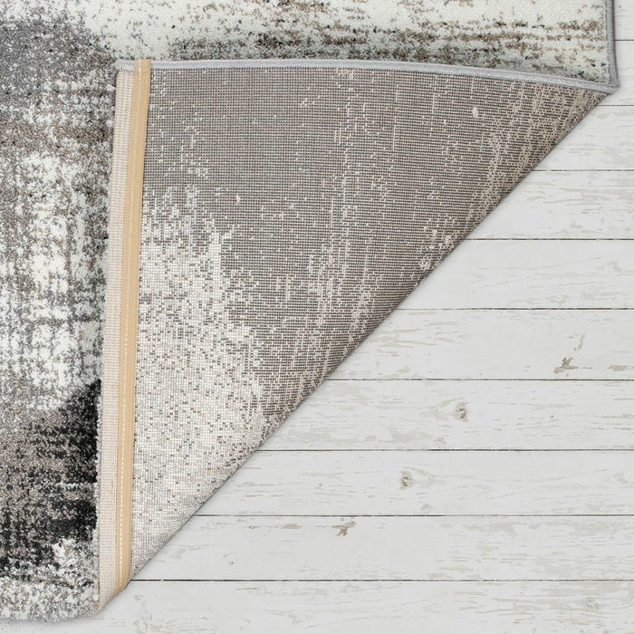 Distressed  Grey Beige Abstract Rug #57653