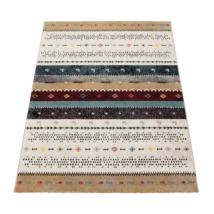 Boho Tribal Rug Multicoloured Beige #10080