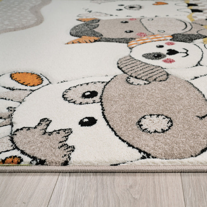 Kids Farm Animals Beige Rug #56263