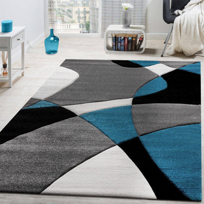 Modern Abstract Circles Rug In Blue #45610