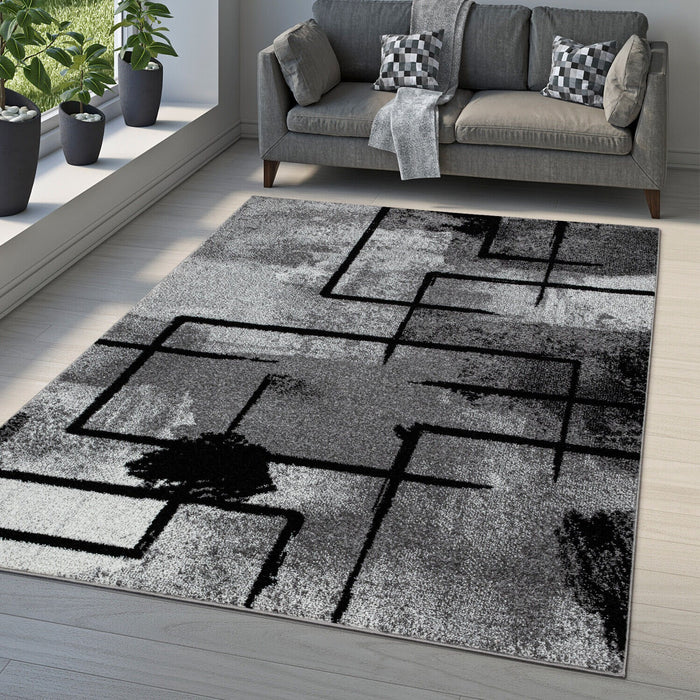 Abstract Modern Grey Rug #98845