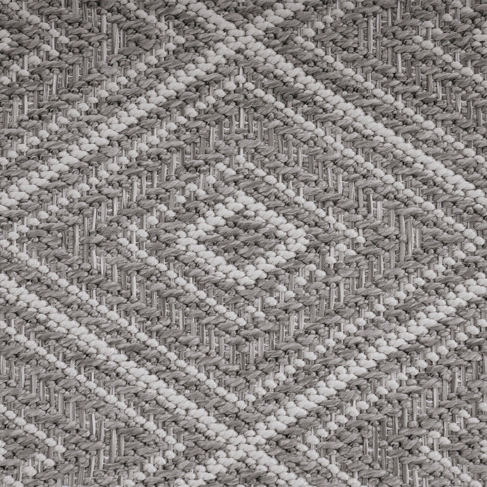 Ethnic Moroccan Boho Braided Rug Grey #95153