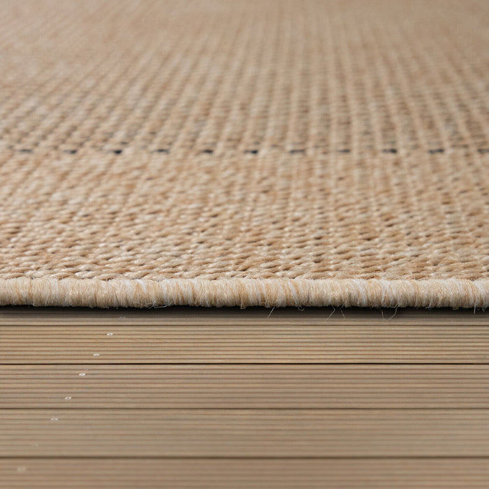 Indoor / Outdoor Flatwave Bordered Rug Beige #11590