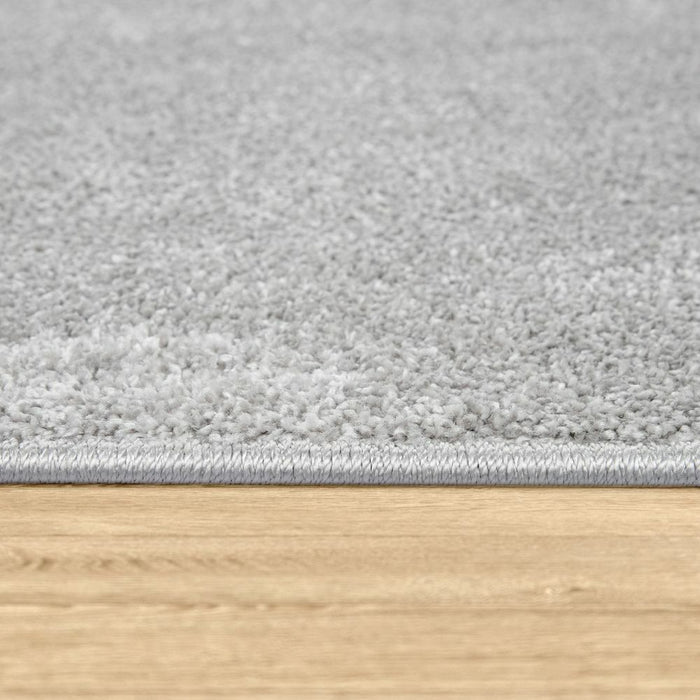 Grey Silver Plain Soft Rug #12501