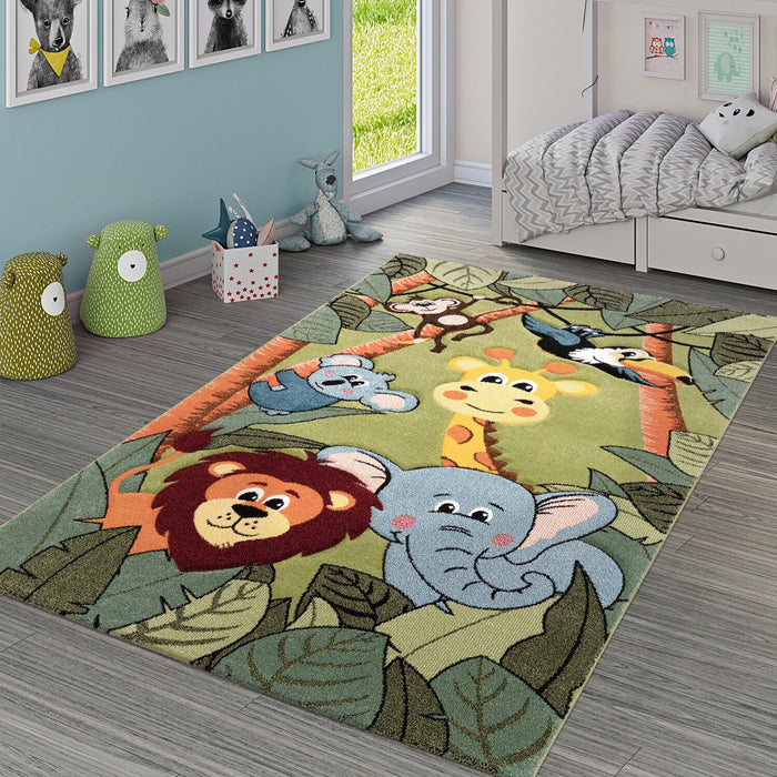 Kids Jungle Animals Multicolour Rug #1530