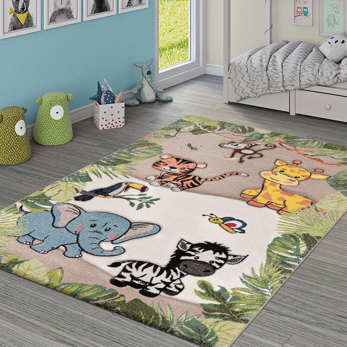 Kids Jungle Animals Multicolour Rug #1134