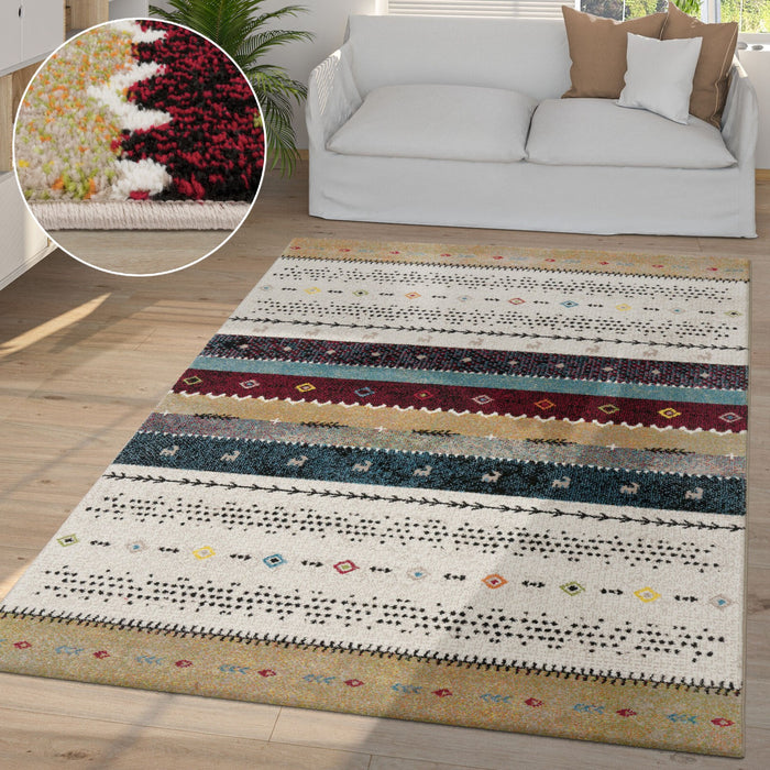 Boho Tribal Rug Multicoloured Beige #10080