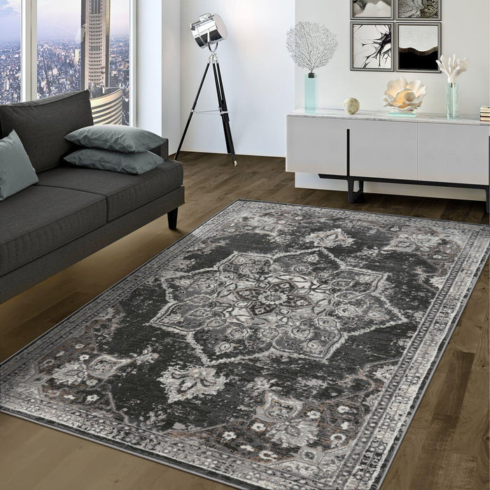 Classic Traditional Rug Grey / Black #540002