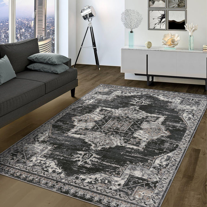 Classic Traditional Rug Grey / Black #540003