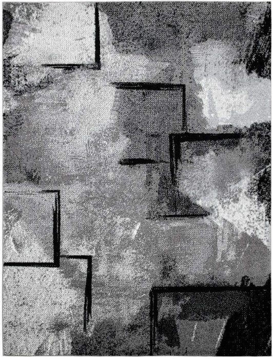 Abstract Modern Grey Rug #98835