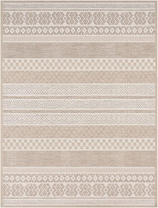 Ethnic Moroccan Boho Braided Rug Beige #95128