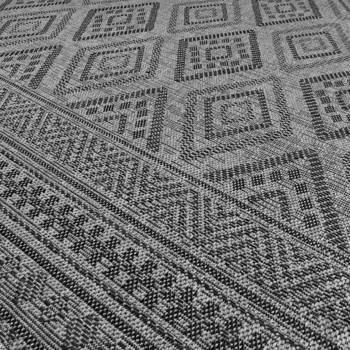 Ethnic Moroccan Boho Braided Rug Grey #95131