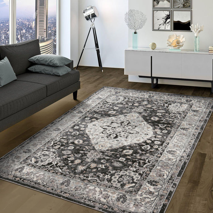 Classic Traditional Rug Grey / Black #540004