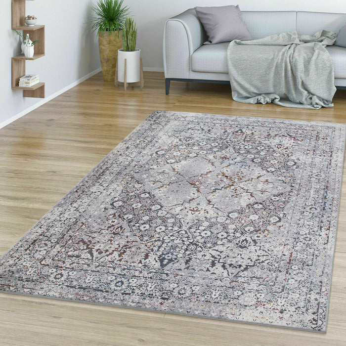 Grey Oriental Distressed Rug # 33180