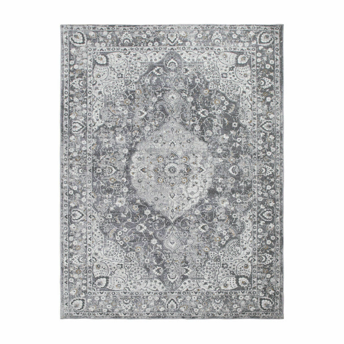 Grey Oriental Distressed Rug # 33179